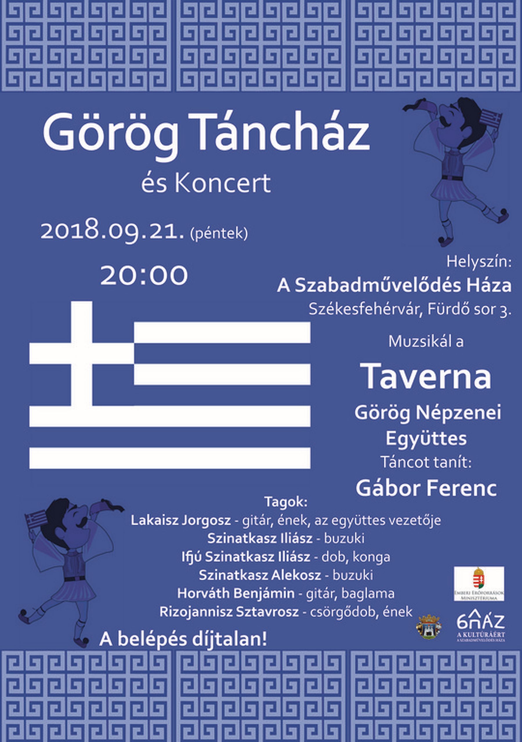 Görög táncház és koncert lesz pénteken a Taverna Népzenei Együttessel